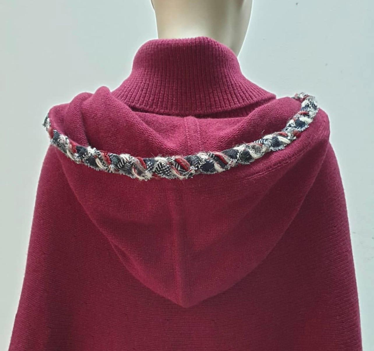 Black Chanel Paris-Edinburgh Cashmere Cape Poncho For Sale