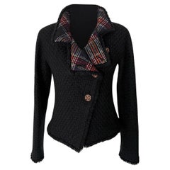 Chanel Paris / Edinburgh CC Jewel Buttons Black Tweed Jacket