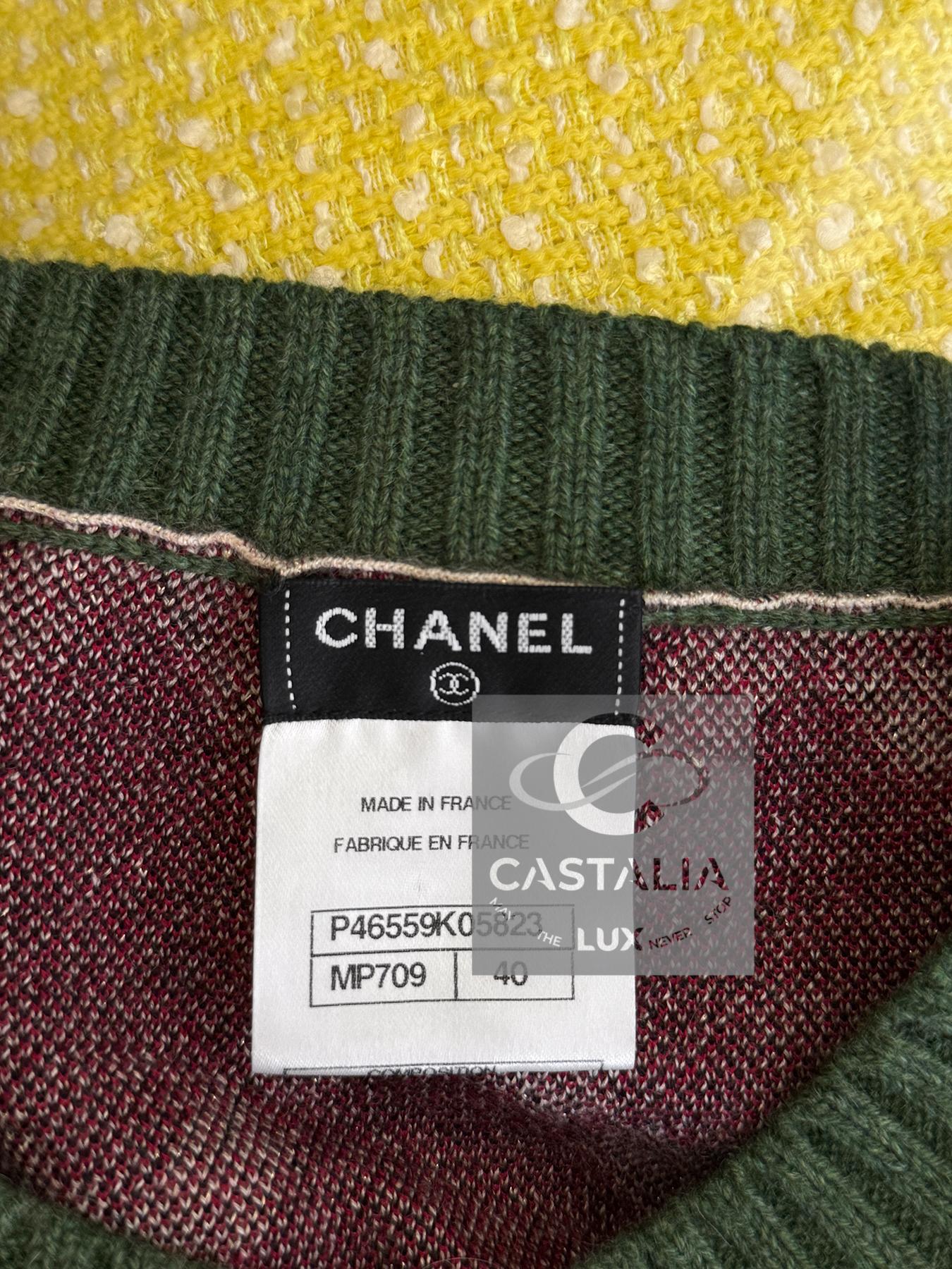 Chanel Paris / Edinburgh CC Patch Tartan Kleid 40 FR im Angebot 6