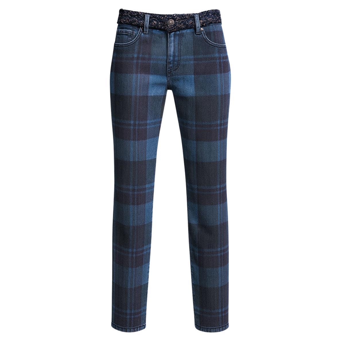 CHANEL Paris / Edinburgh Collectors Tartan Jeans 38 FR