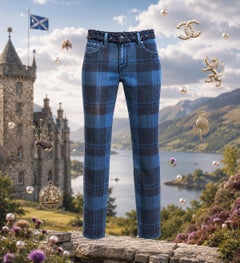 CHANEL Paris / Edinburgh Collectors Tartan Jeans 38 FR