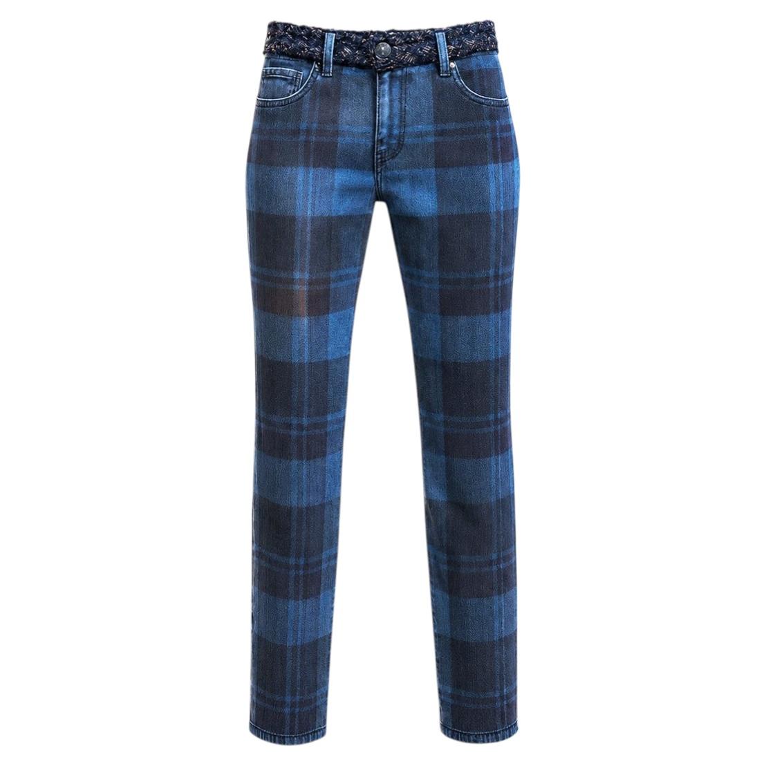 CHANEL Paris / Edinburgh Collectors Tartan Jeans 38 FR For Sale