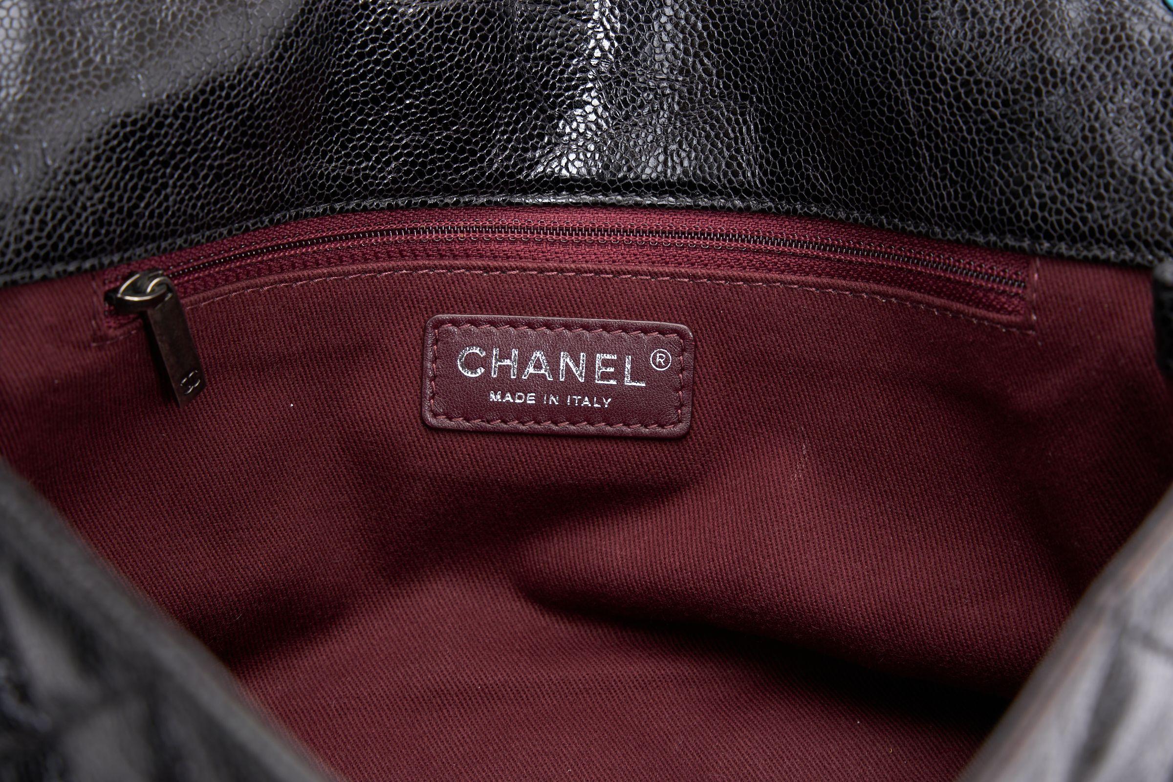 Chanel Paris-Edinburgh Crave Black Glazed Flap Bag For Sale 2