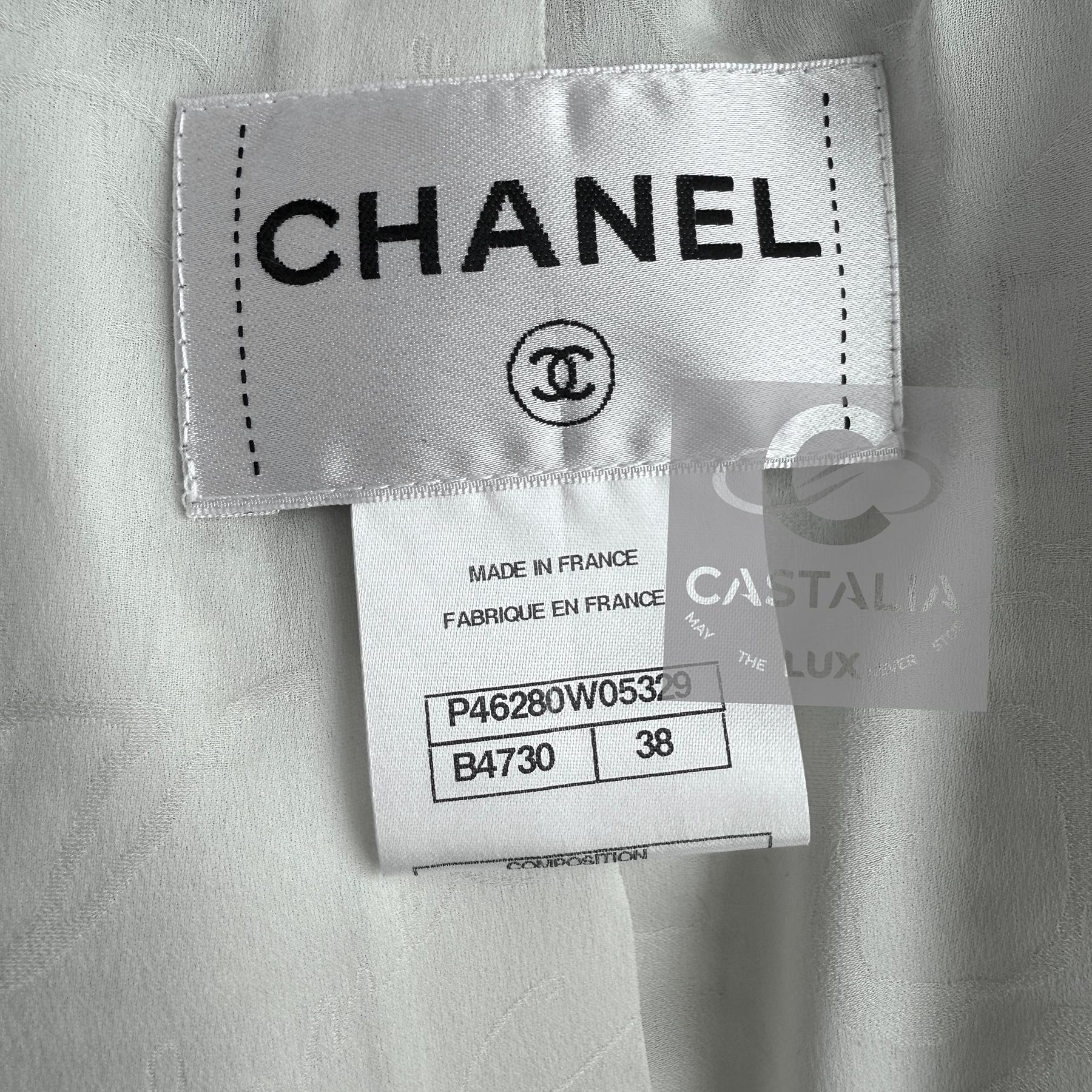 Chanel Paris / Edinburgh Ecru Tartan-Tweedjacke aus Tweed 38 FR im Angebot 14