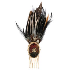 feather and black edinburgh Chanel Paris Edinburgh Feather Hair Accessory
