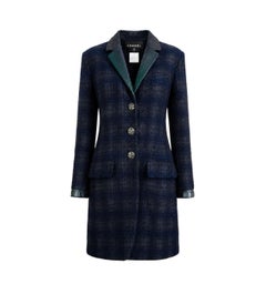 Chanel Paris / Edinburgh Gripoix Bottoni Tartan Tweed Cappotto 36 FR