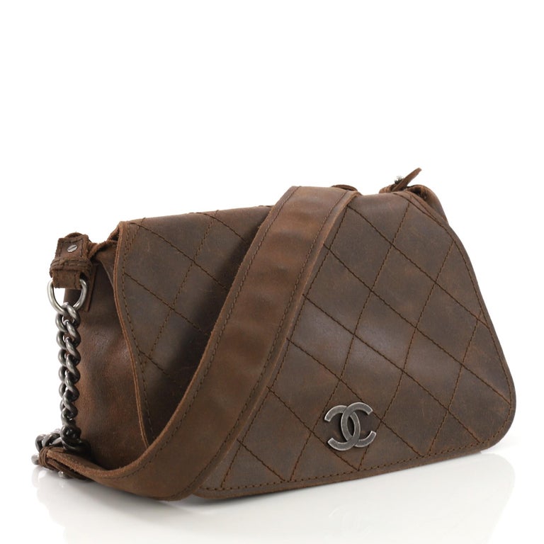 Chanel ParisEdinburgh Highlander Messenger Bag Quilted Distressed