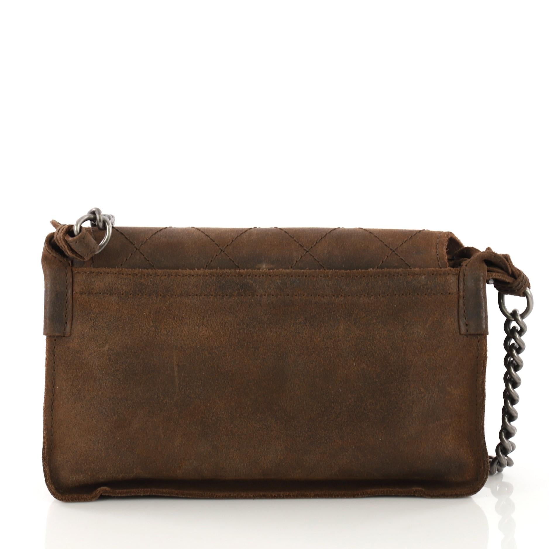 Chanel ParisEdinburgh Highlander Messenger Bag Quilted Distressed