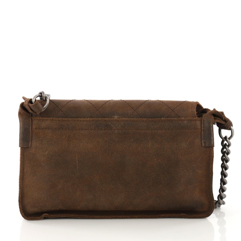 Chanel Paris-Edinburgh Highlander Messenger Bag Quilted Distressed