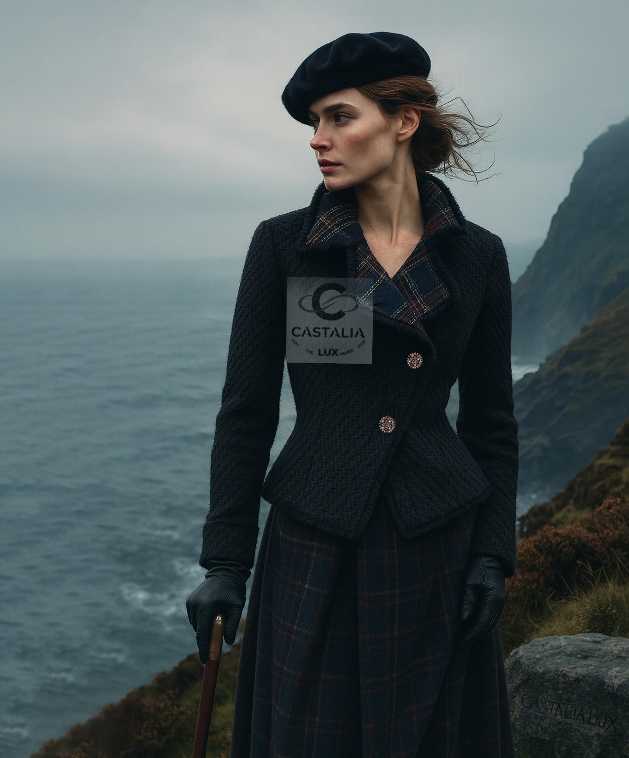 Chanel Paris / EDINBURGH Black Tartan Tweed Jacket
— Legend of Métiers d’Art 2013 Ad Campaign, by Karl Lagerfeld — 

~  An icon of the Métiers d’Art canon,
 As seen in campaign imagery and on countless muses and celebrities;

~ To wear it is to