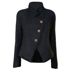 CHANEL Paris / Edinburgh Icon Black Tweed Jacket 38 FR