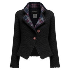 CHANEL Paris / Edinburgh Icon Black Tweed Jacket 40 FR