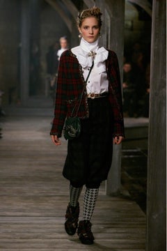 CHANEL Paris / Edinburgh Iconic Red Tartan Jacket 36 FR