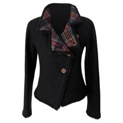 Chanel Paris / Edinburgh Jewel Buttons Black Tweed Jacket