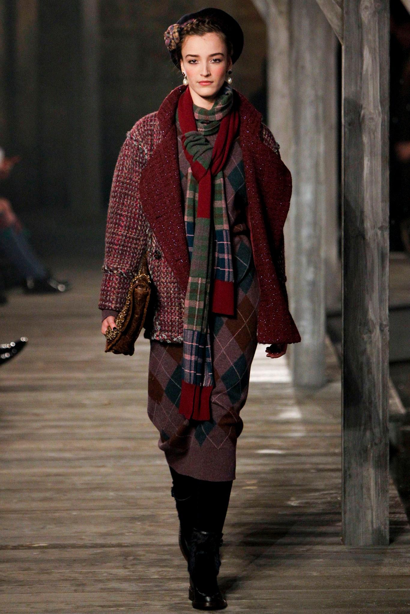 Noir Chanel Paris / Edinburgh Maxi Cashmere Tartan Dress