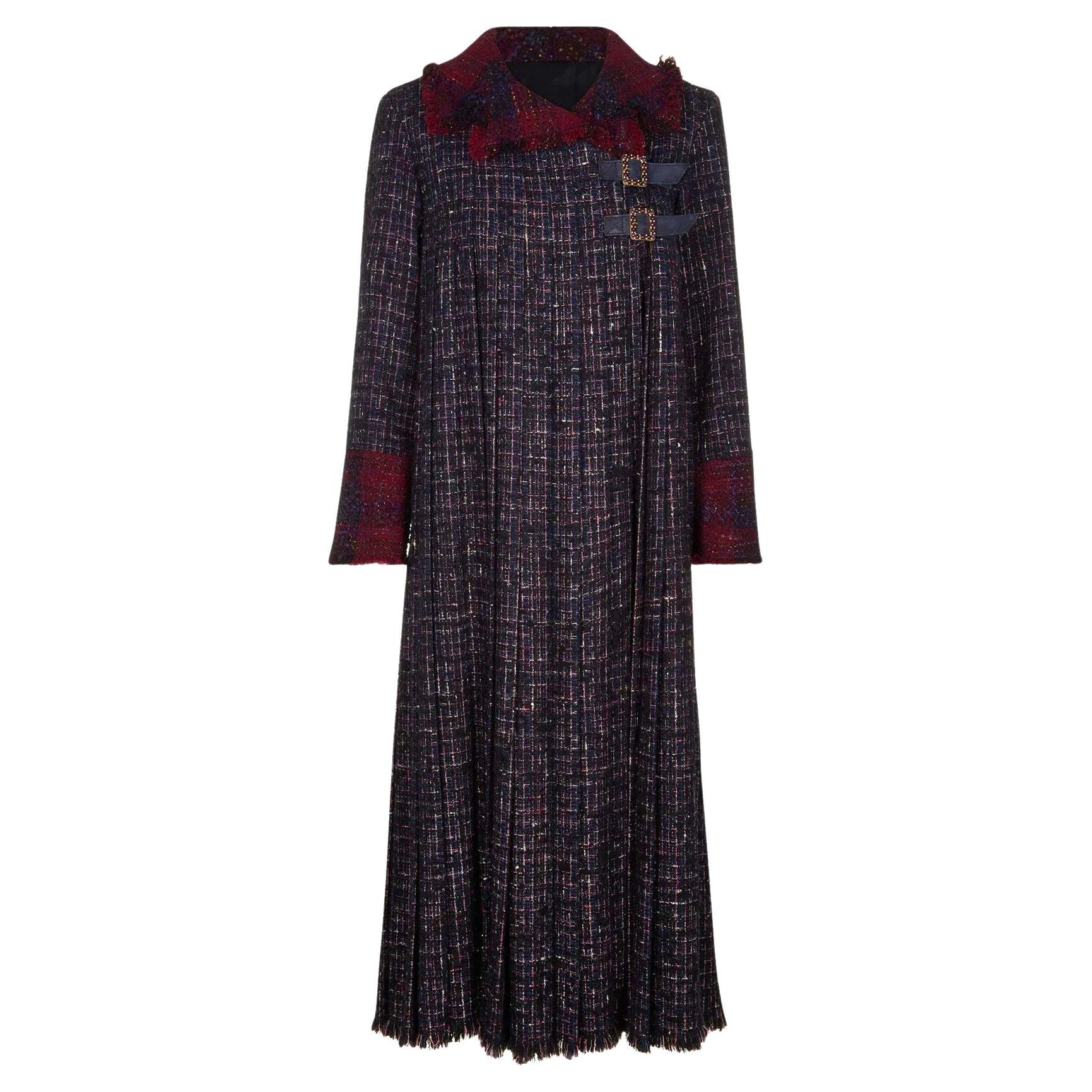 CHANEL Paris / Edinburgh Navy Lesage Tweed Cape Jacket 38 FR For Sale