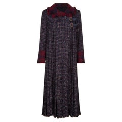 CHANEL Paris / Edinburgh Navy Lesage Tweed Cape Jacket 38 FR