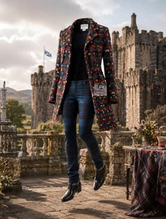 CHANEL Paris / EDINBURGH Seltener Tweed-Mantel mit CC Gripoix-Knöpfen 40 FR