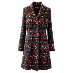 CHANEL Paris / EDINBURGH Seltener Tweed-Mantel mit CC Gripoix-Knöpfen 40 FR