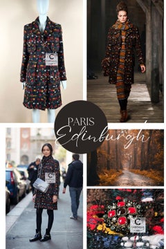 Chanel Paris / Edinburgh Relic Tweed Coat with CC Gripoix Buttons 42 FR