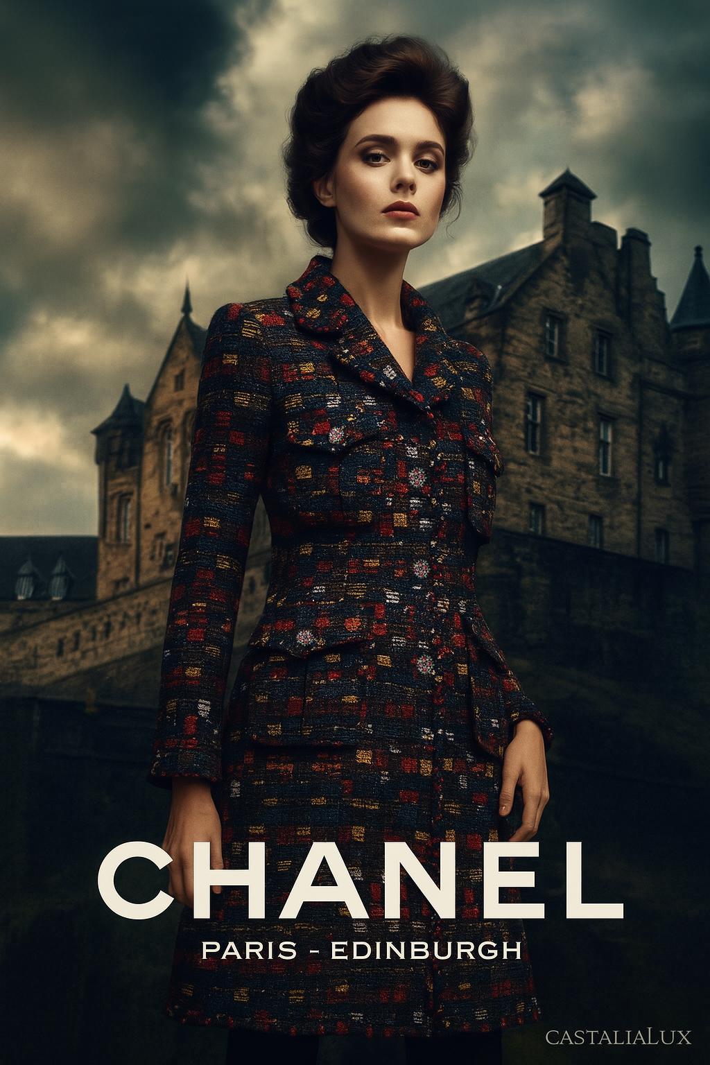 Chanel Paris / Edinburgh Relic Tweed Coat with CC Gripoix Buttons 42 FR In Excellent Condition For Sale In Dubai, AE