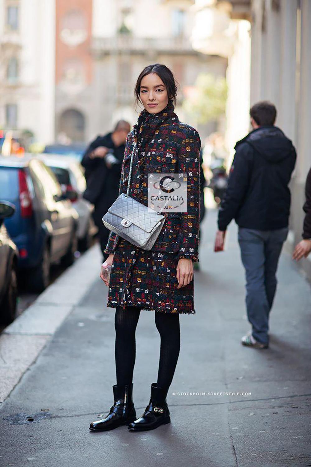 Chanel Paris / Edinburgh Relic Tweed Coat with CC Gripoix Buttons 42 FR For Sale 1