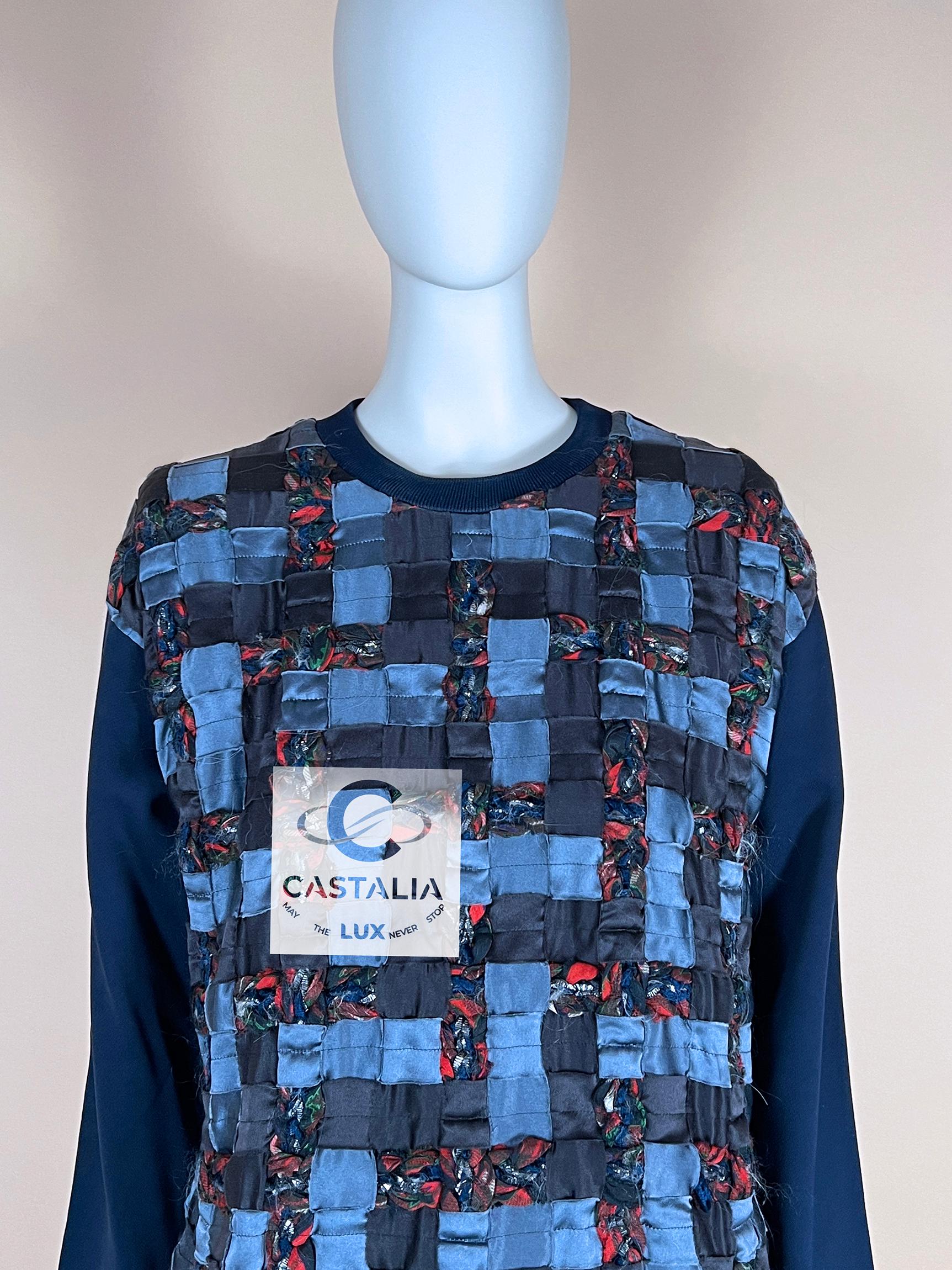 Chanel Paris / Edinburgh Ribbons & Tartan Braids Jumper 40 FR In Excellent Condition In Dubai, AE