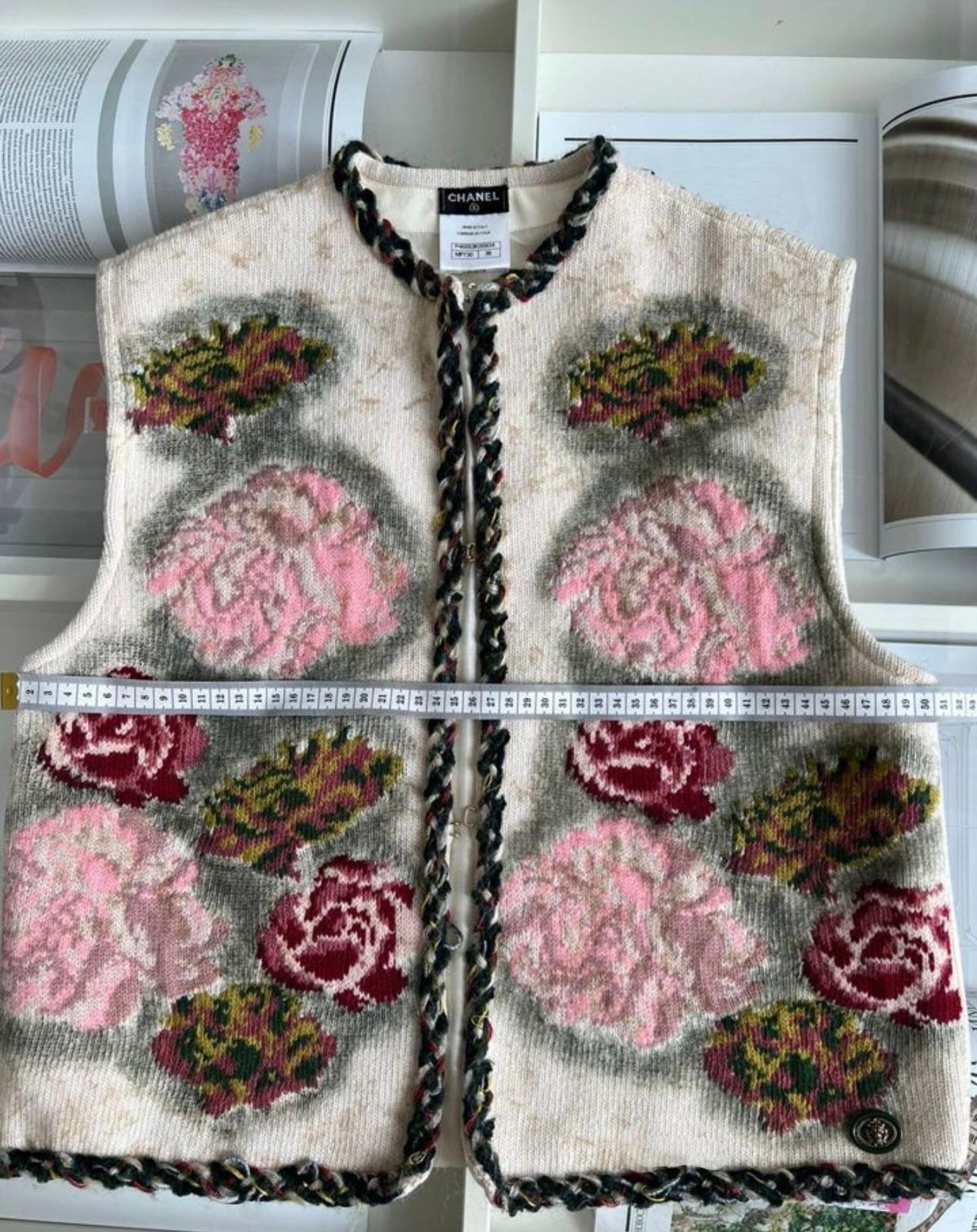 Chanel Paris / Edinburgh Runway Floral Knit Jacket 6