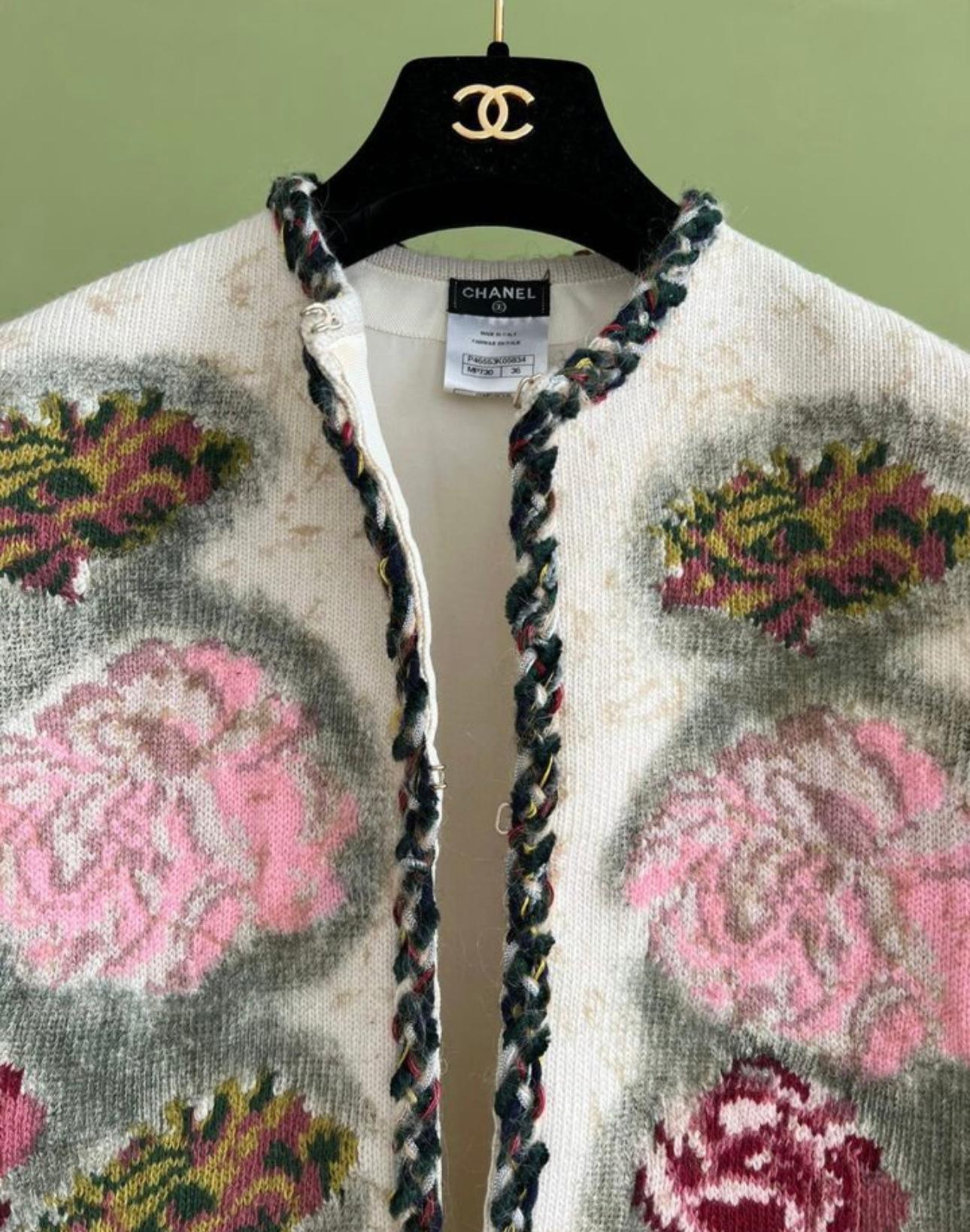 Chanel Paris / Edinburgh Runway Floral Knit Jacket 2
