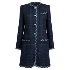 CHANEL Parigi / Edimburgo - Cappotto in tartan navy 36 FR