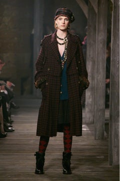 CHANEL Paris / Edinburgh Sapphire Tartan Cardigan 38 FR