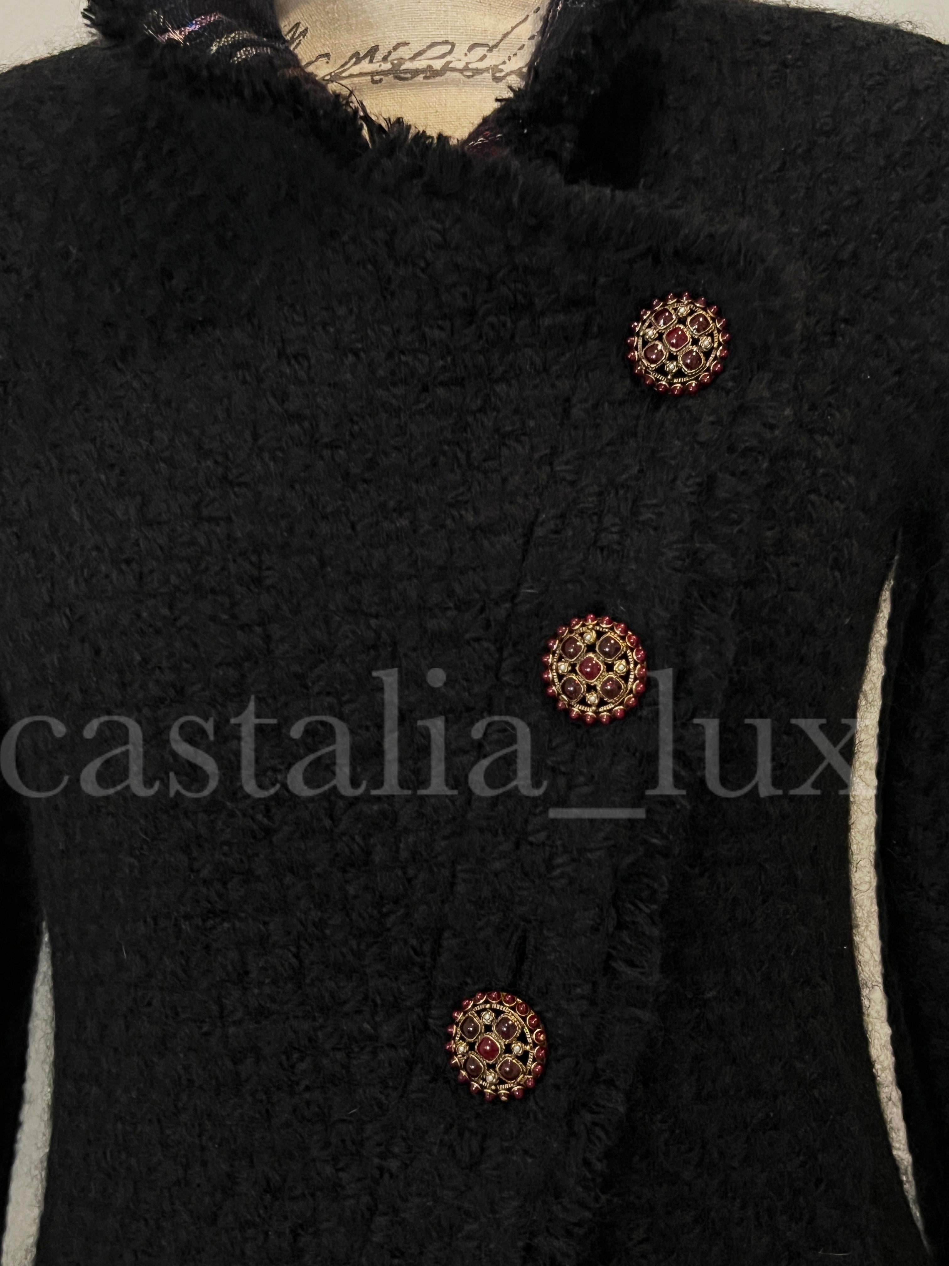 Chanel Paris / Edinburgh Tartan Black Tweed Jacket 8