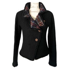 Chanel Paris / Edinburgh Tartan Black Tweed Jacket