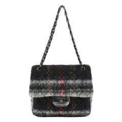 Chanel Paris-Edinburgh Tartan Day Flap Bag Quilted Wool Large