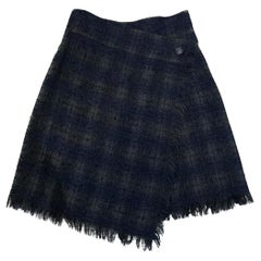 Chanel Paris / Edinburgh Tartan Wrap Tweed Skirt