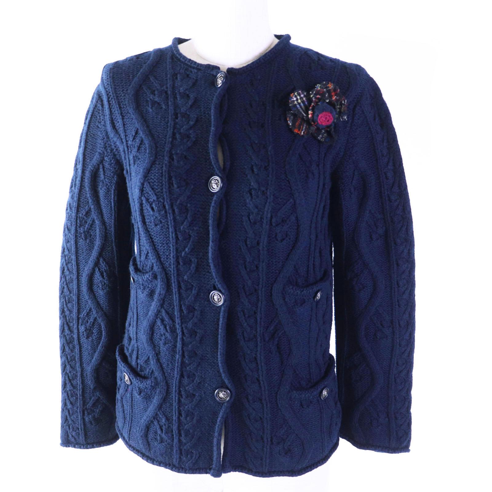 Purple Chanel Paris / Edinburgh Thistle Brooch Cardigan