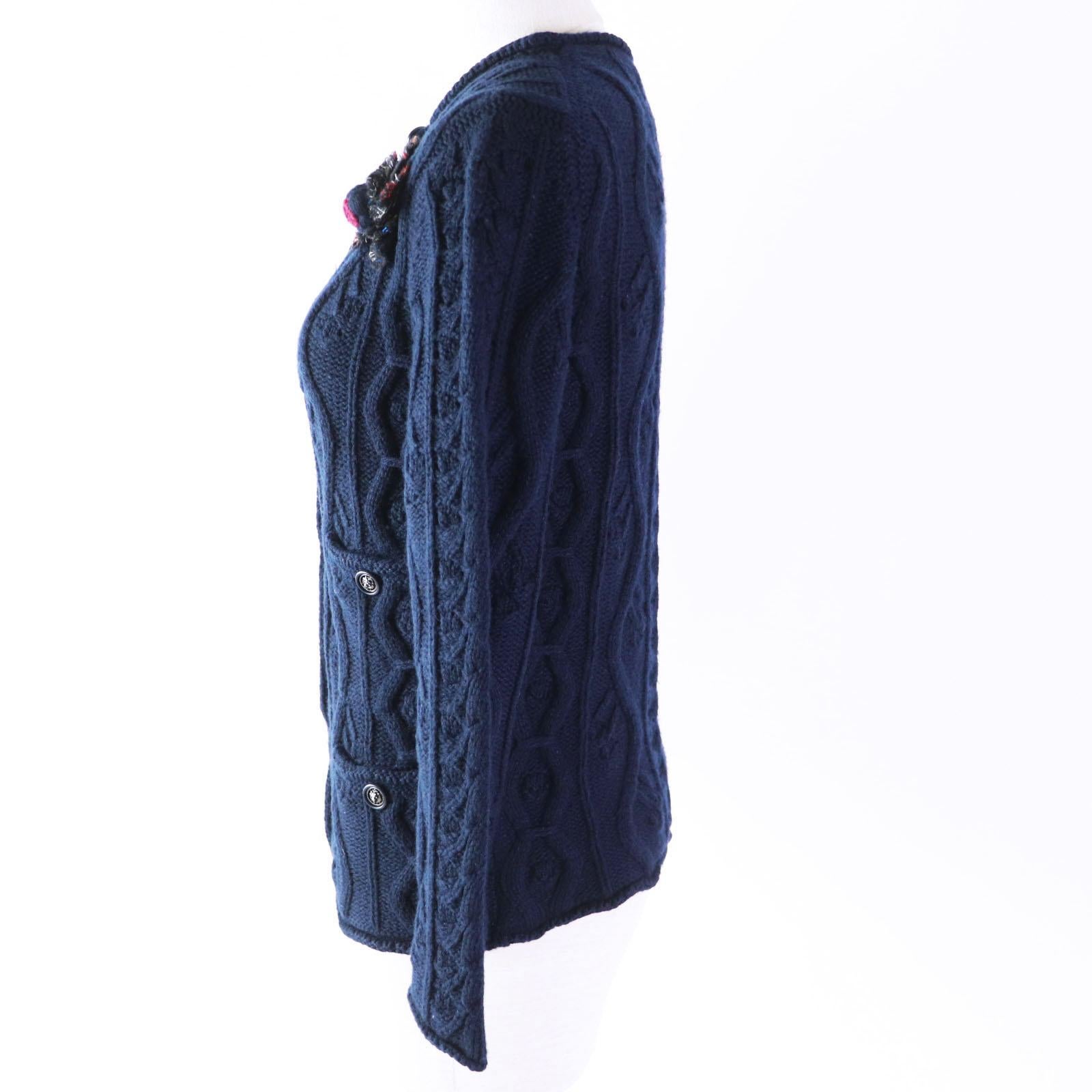 Chanel Paris / Edinburgh Thistle Brooch Cardigan 2
