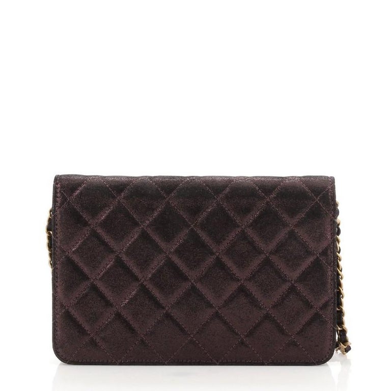 Chanel Red Quilted Lambskin Boy Wallet On Chain (WOC)