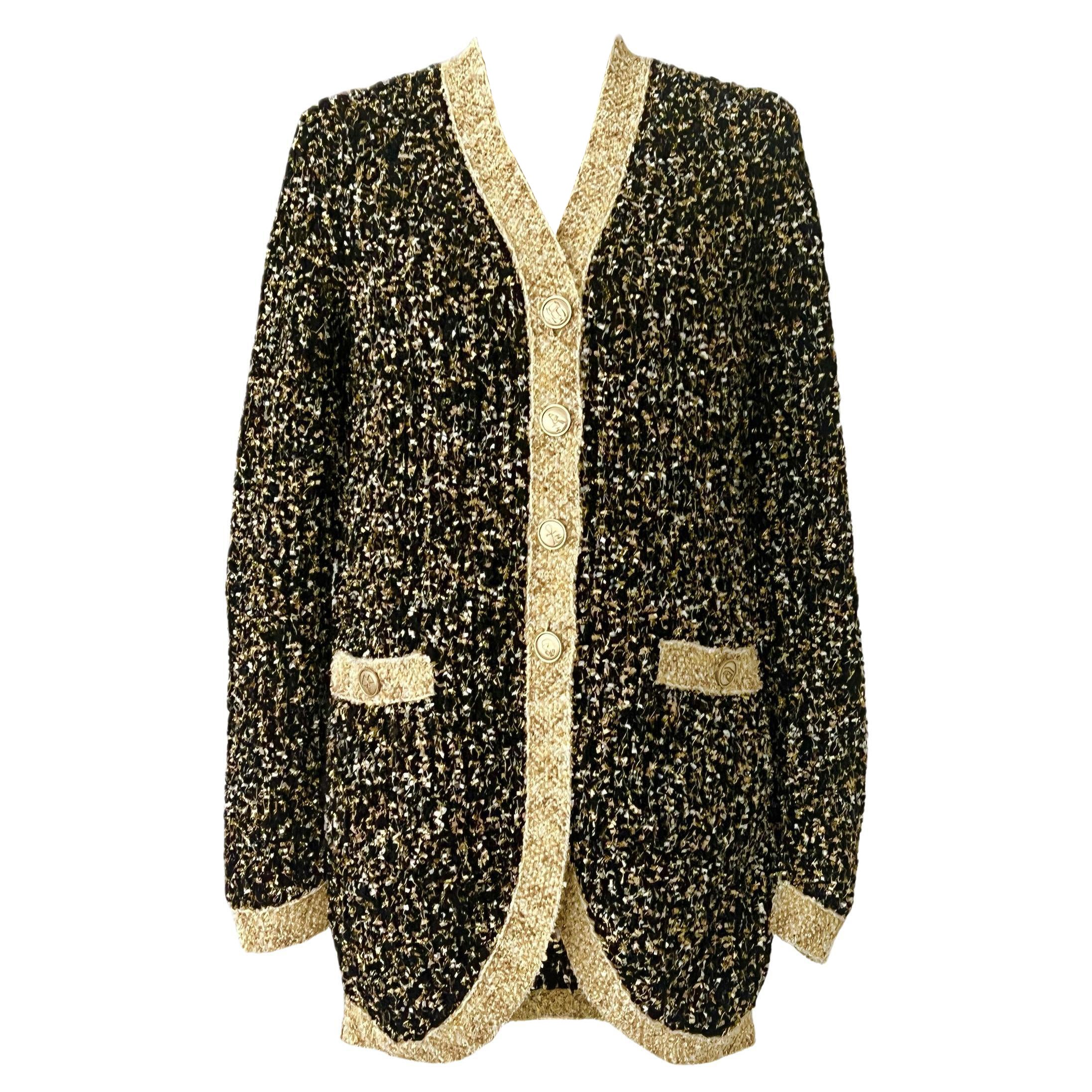 CHANEL Paris / EGYPT Black Lesage Tweed Jacket 38 FR For Sale