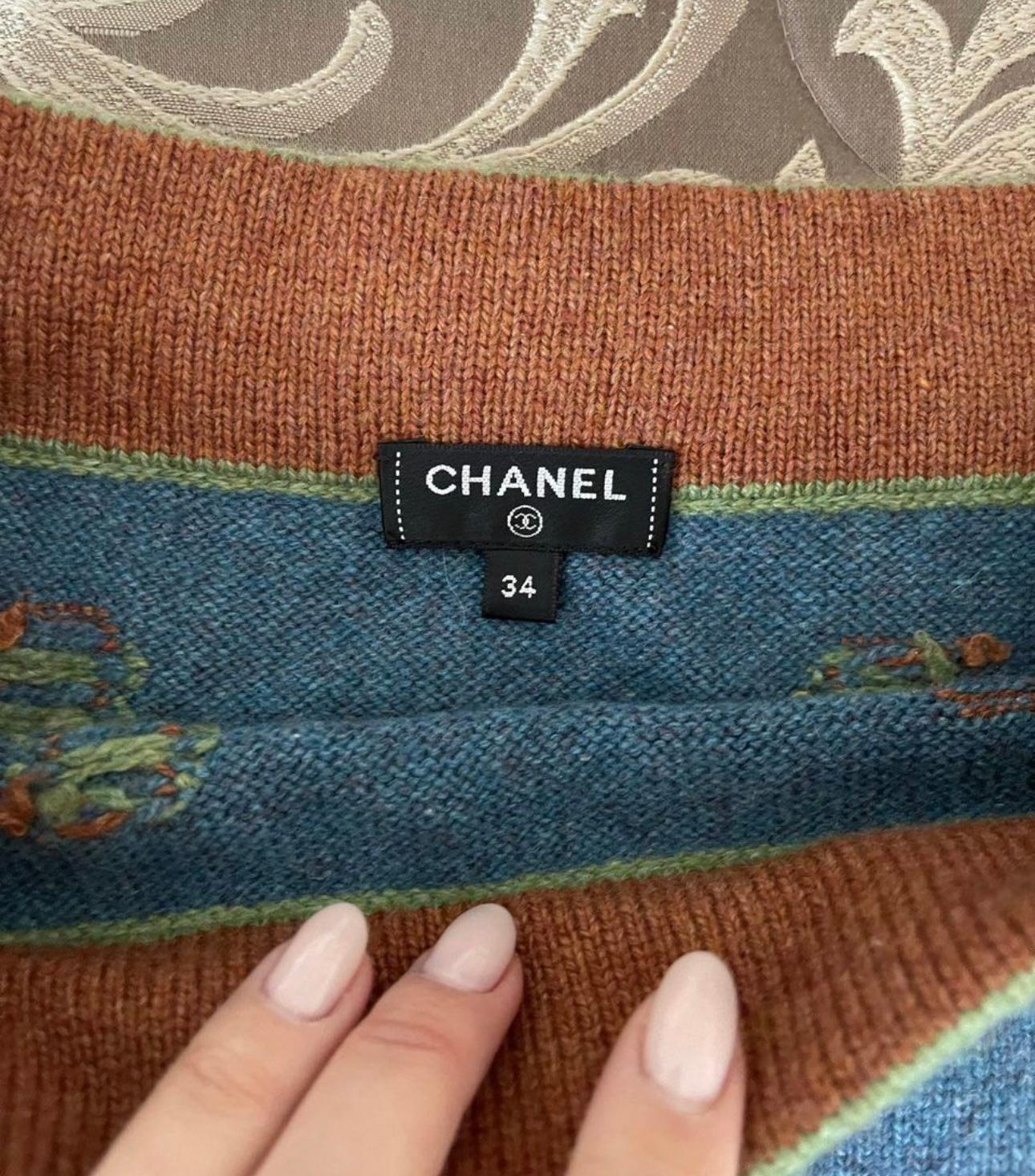Chanel Paris / Egypt CC Logo Cashmere Mini Skirt 1