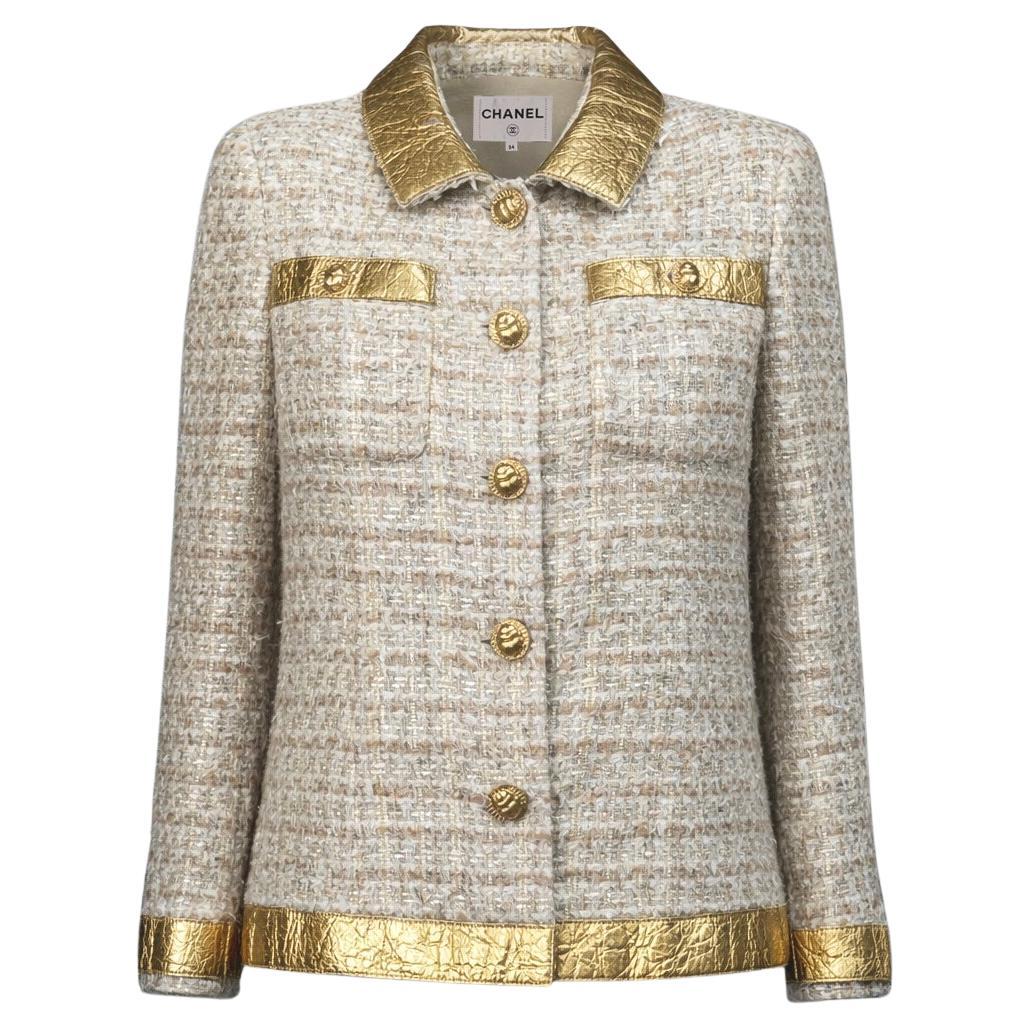 CHANEL Paris / EGYPT CC Scarab Button Tweed Jacket 34 FR
