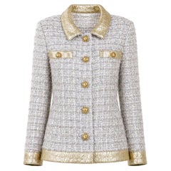 CHANEL Paris / EGYPT CC Veste en tweed à boutons Scarabée 34 FR