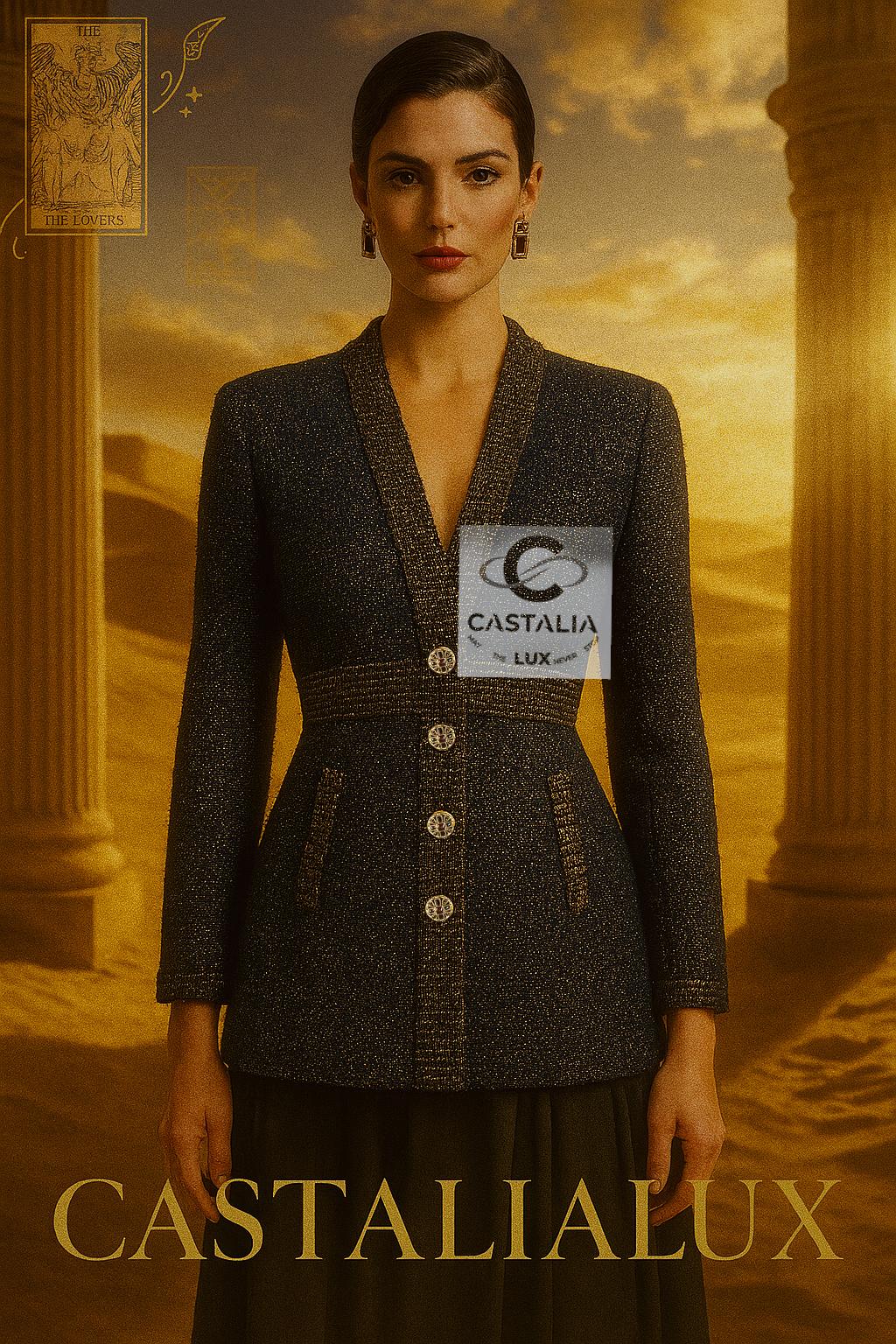 Black Chanel Paris / Egypt Celestial Gleam Jacket with CC Gripoix Buttons 36 FR For Sale
