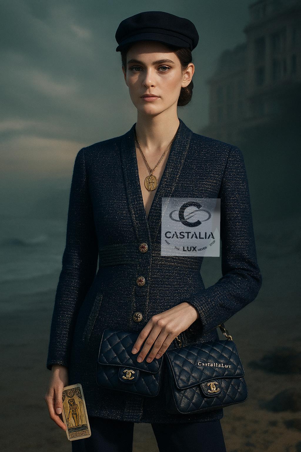 Chanel Paris / Egypt Celestial Gleam Jacket with CC Gripoix Buttons 36 FR For Sale 1