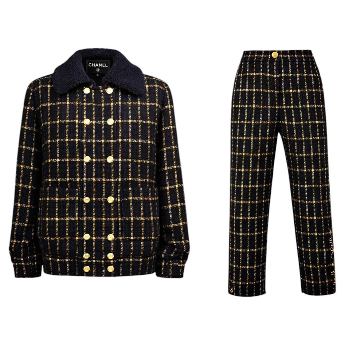 CHANEL Paris / EGYPT Lesage Tweed Jacket & Trousers Suit 36 FR