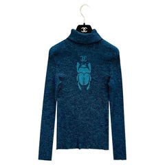 Chanel Paris Empty Scarab Roll Neck Jumper