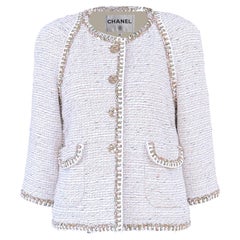 CHANEL Paris / Greece Owl Gripoix Buttons Tweed Jacket 42 FR
