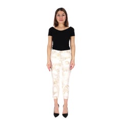 Chanel Paris-Greece Faded Botanical Print Cropped Jeans