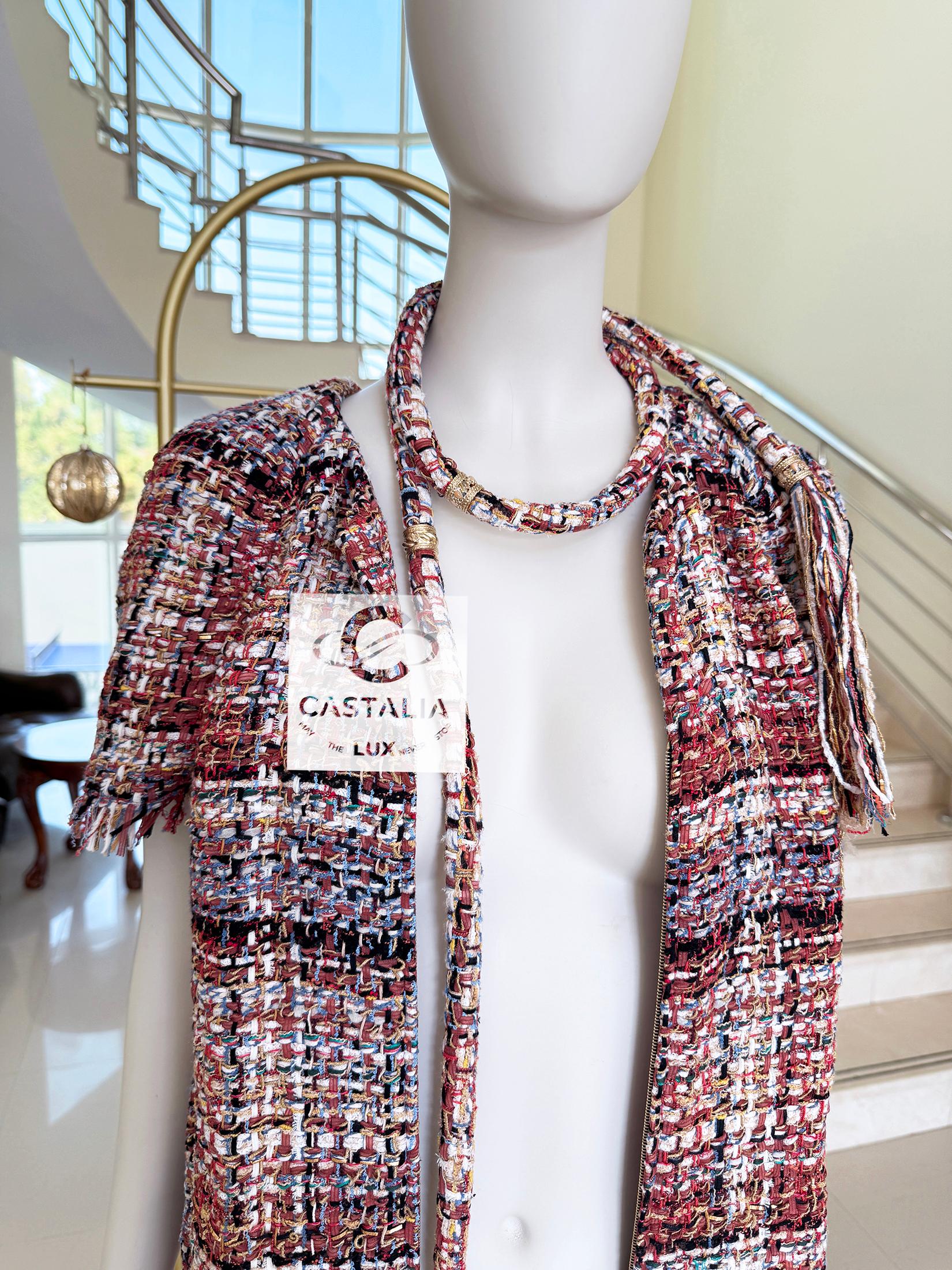 Chanel Paris / Greece Jewel Belt Lesage Tweed Dress 36 FR in vendita 6