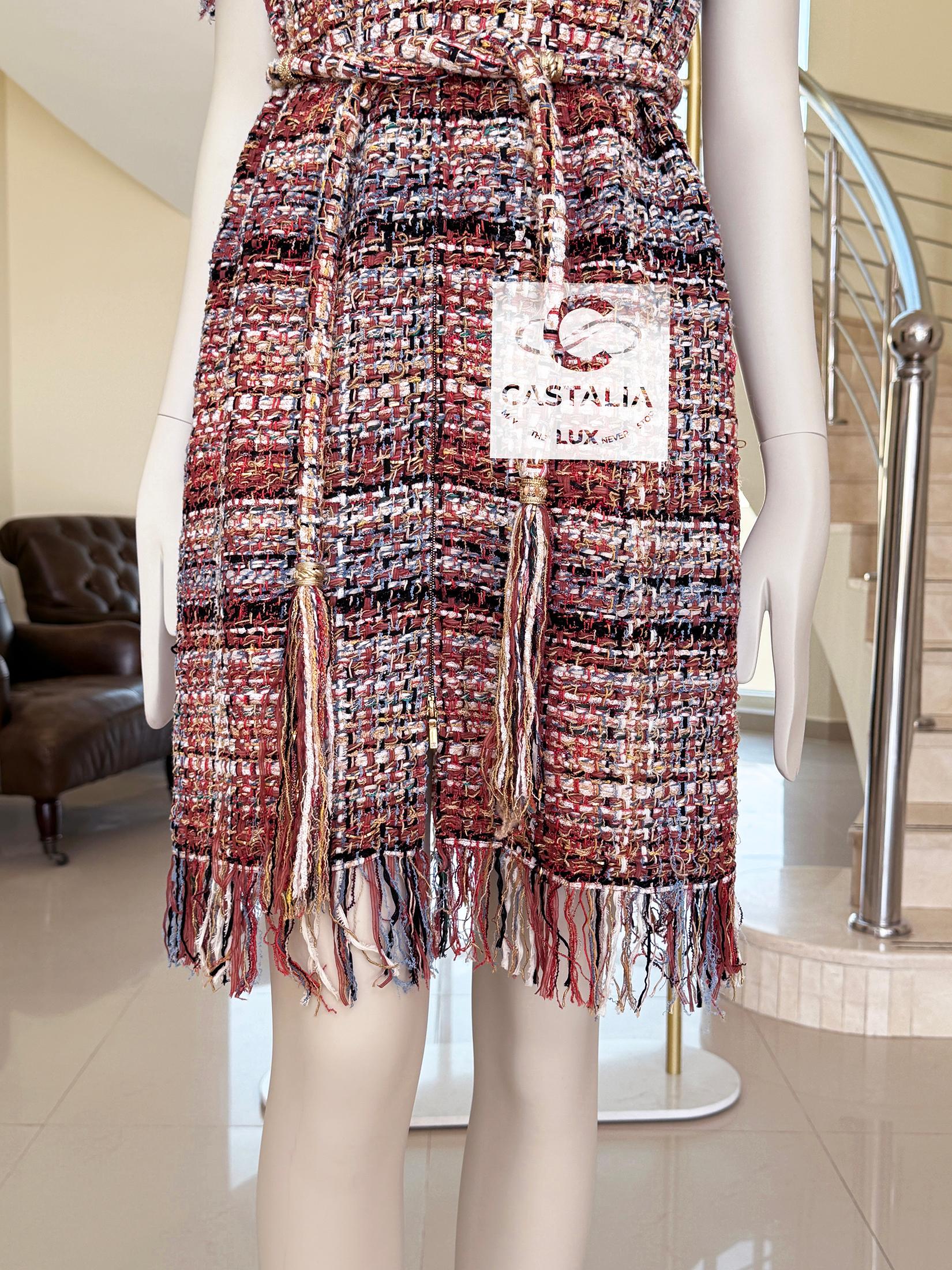 Chanel Paris / Greece Jewel Belt Lesage Tweed Dress 36 FR in vendita 9